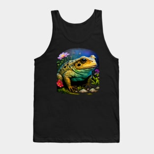 Toad Frog in Garden with Flowers Tank Top